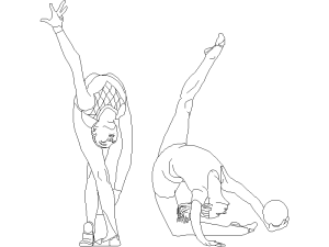 Bloques DWG danza aerobicos y bailarinas para AutoCAD