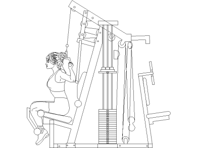 Chica usando una máquina desplegable LAT