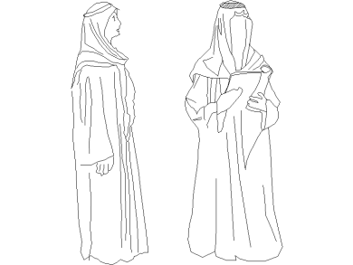 Dos hombres árabes vestidos con kandora