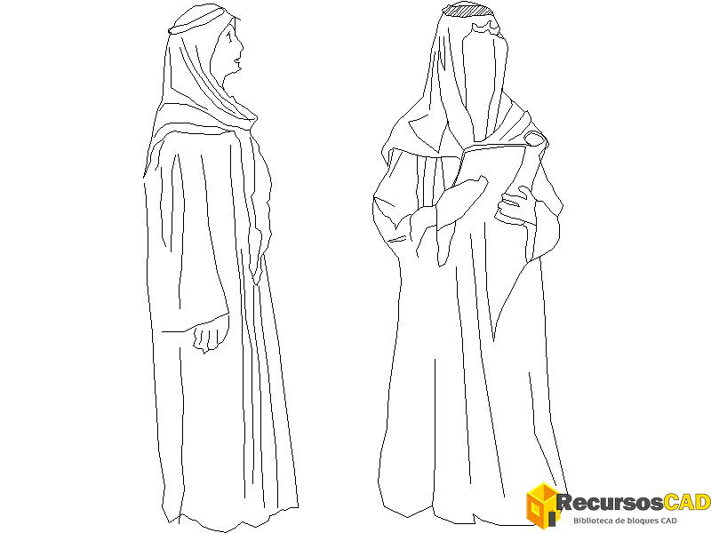 Dos hombres árabes vestidos con kandora