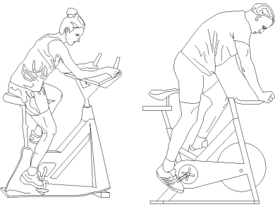 hombre y mujer en una clase de spinning