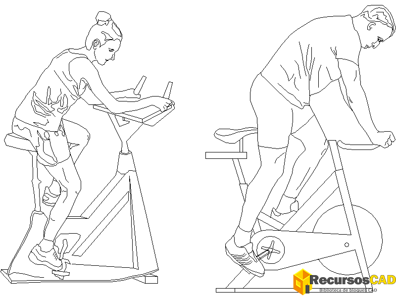 hombre y mujer en una clase de spinning