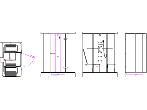descarga dwg de cabinas de ducha con hidromasaje en planta y alzado