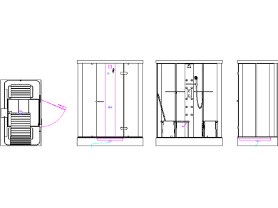 Descarga DWG de cabinas de ducha con hidromasaje