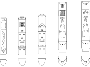 Bloques DWG de paneles de ducha con hidromasaje vista