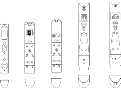 Bloques AutoCAD DWG de paneles de ducha con hidromasaje Vista frontal alzado