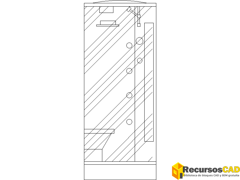 Descargar cabinas de ducha en AutoCAD Bloques DWG en alzado y vista lateral