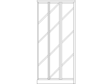 Bloques AutoCAD de duchas con mampara vista frontal y alzado