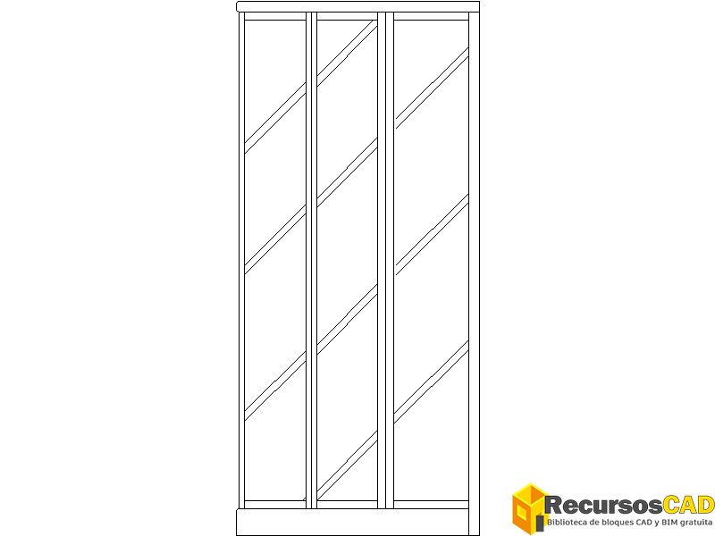 Bloques AutoCAD de duchas con mampara vista frontal y alzado