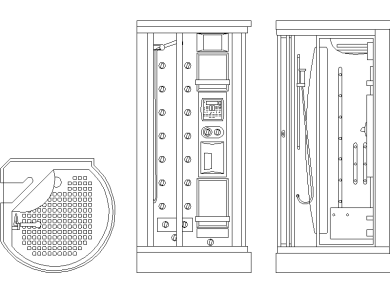 Bloques AutoCAD DWG de cabinas de hidromasaje con vista completa en planta y alzado