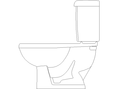 Inodoro vista lateral tanque bajo