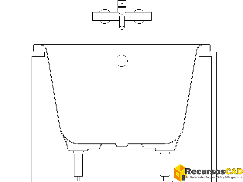 Bloques CAD Bañeras Empotradas con Grifería