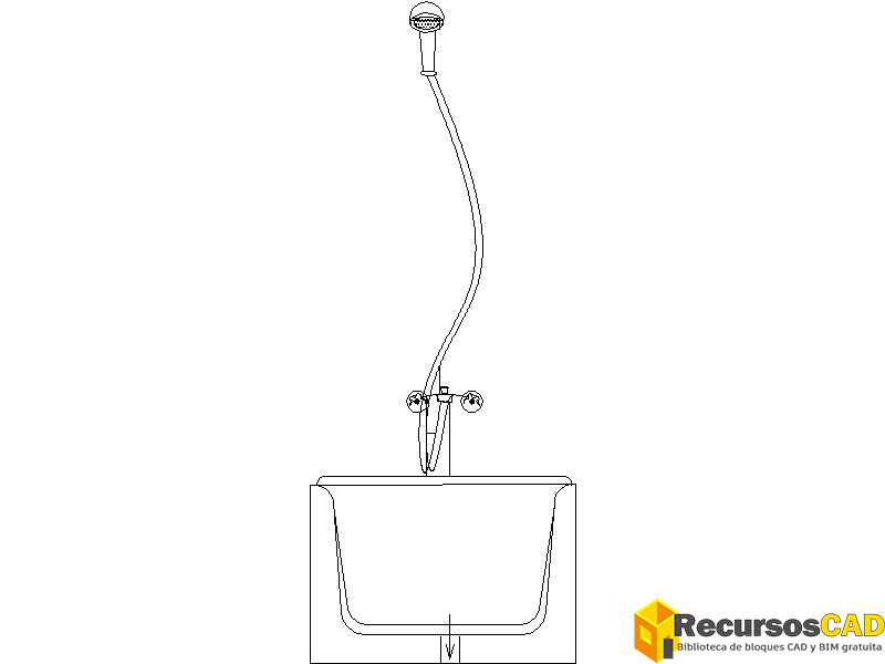 Bloques CAD con Vistas en Sección de Bañeras Empotradas
