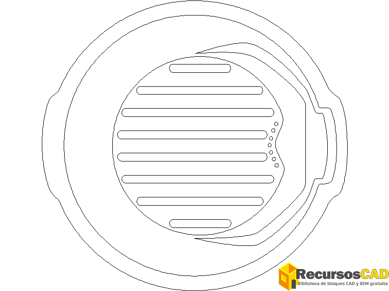 Bloque DWG de banera hidromasaje redonda para AutoCAD