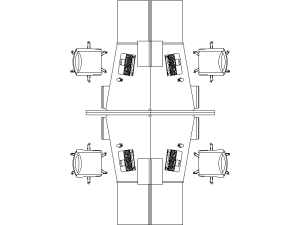 Mesas de oficina para 4 puestos de trabajo