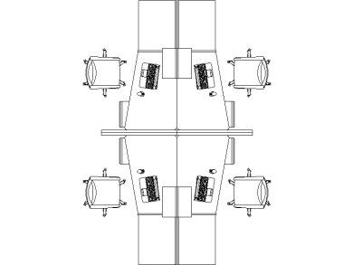 Mesas de oficina para 4 puestos de trabajo