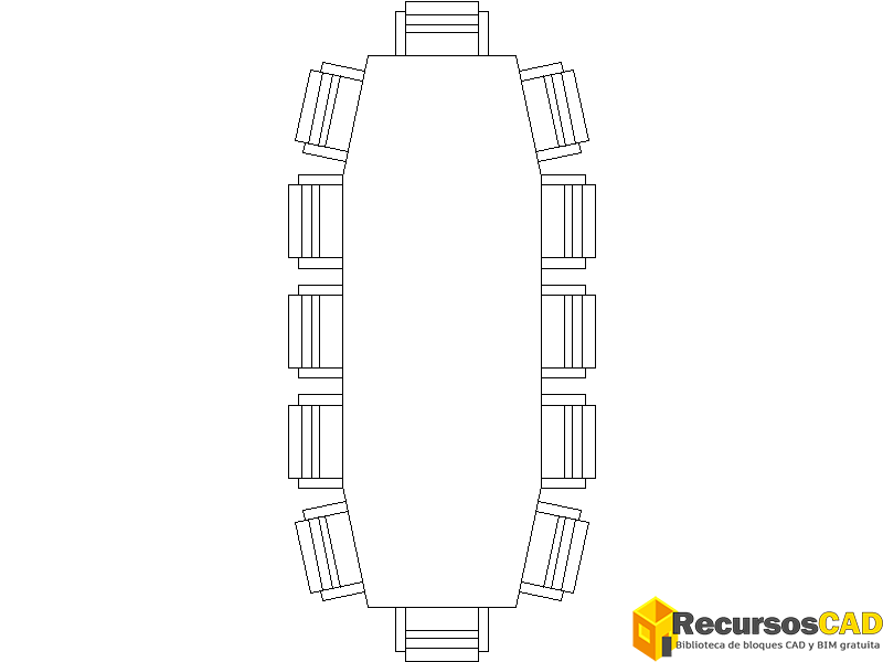 Mesa de reuniones de 12 sillas