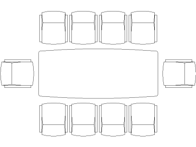 Mesa rectangular de 10 sillas