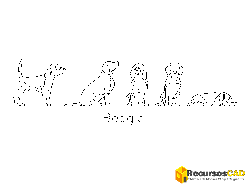 perro beagle autocad dwg dwg autocad bloque cad