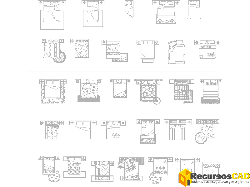 Camas vista en planta