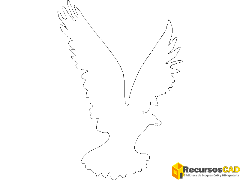 Bloque DWG de ave volando para AutoCAD