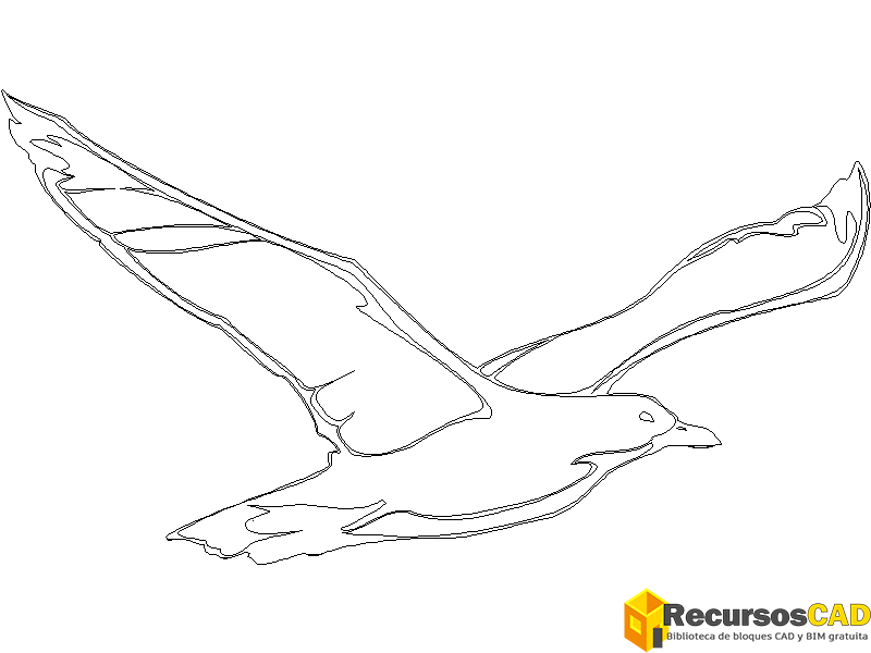 gaviota autocad dwg descargar dwg autocad bloque cad