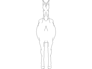 Bloque DWG de caballo vista frontal para AutoCAD