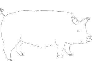 Bloque DWG de cerdo para AutoCAD