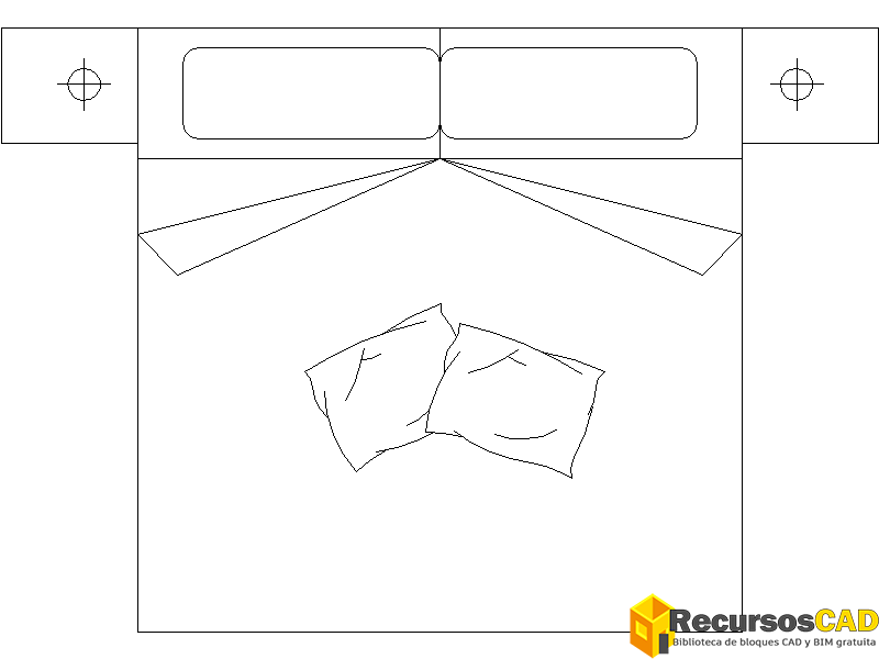 cama matrimonio con mesitas de noche