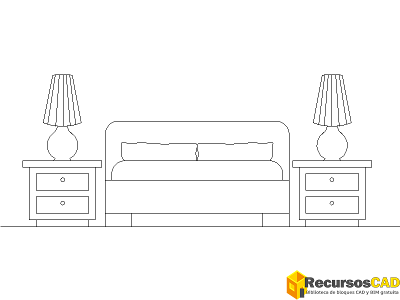 Cama vista frontal