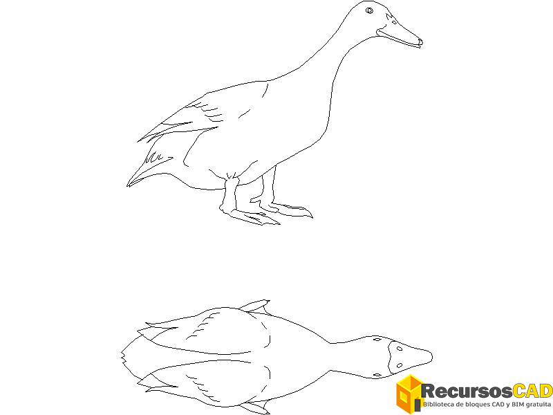 Dibujo de pato en formato DWG para AutoCAD