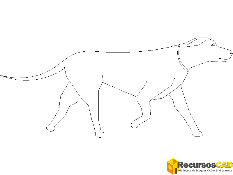 Bloque DWG de perro corriendo para AutoCAD