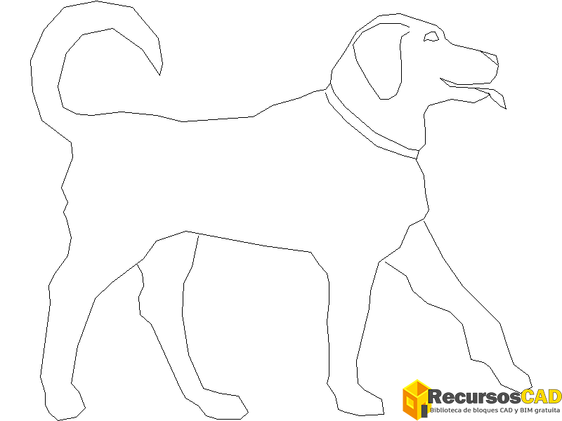 Silueta de perro en formato DWG para AutoCAD