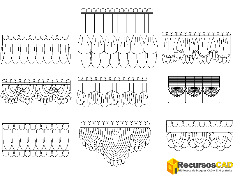 Cortina bloque en formato DWG