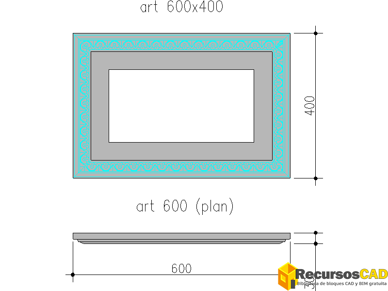 Bloques de AutoCAD Marcos de Cuadros en DWG - RecursosCAD