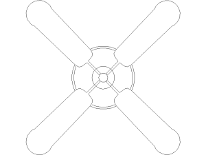 Descargar ventilador 4 aspas AutoCAD DWG Gratis – plano 2D