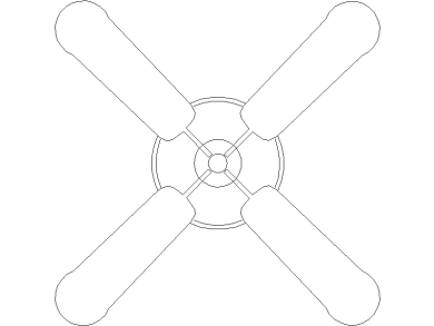 bloques AutoCAD de ventiladores de techo en formato DWG