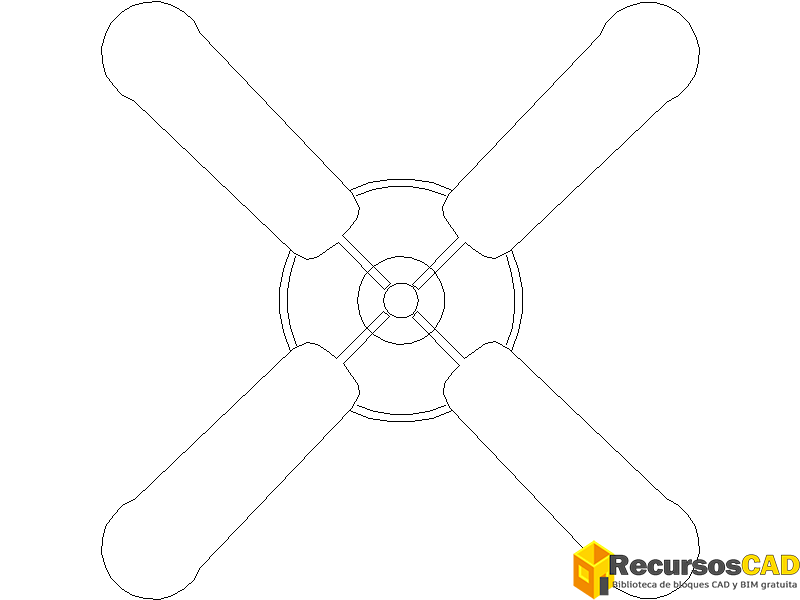 bloques AutoCAD de ventiladores de techo en formato DWG