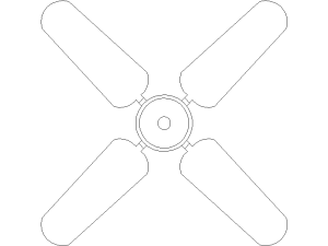 Descargar Ventilador 4 Aspas AutoCAD DWG Gratis – Plano 2D