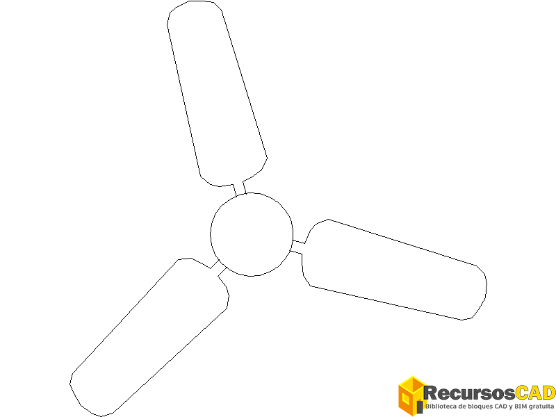 bloques AutoCAD de ventiladores de techo en formato DWG