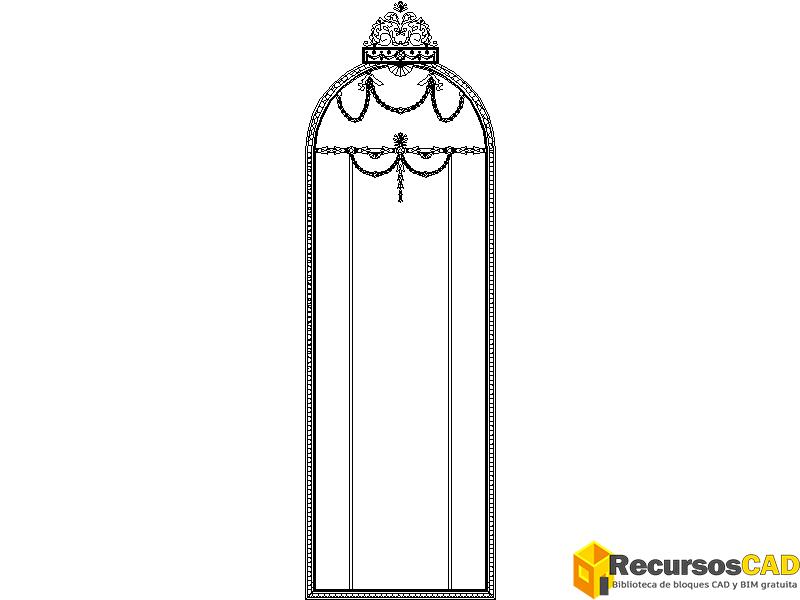 dwg espejo tocador con marco clásico para AutoCAD