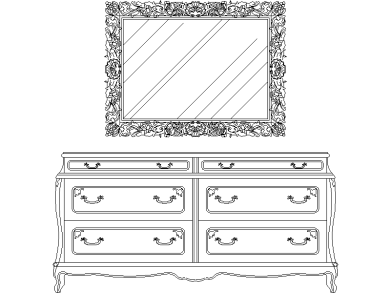 Cómoda Clásica con Espejo Decorativo