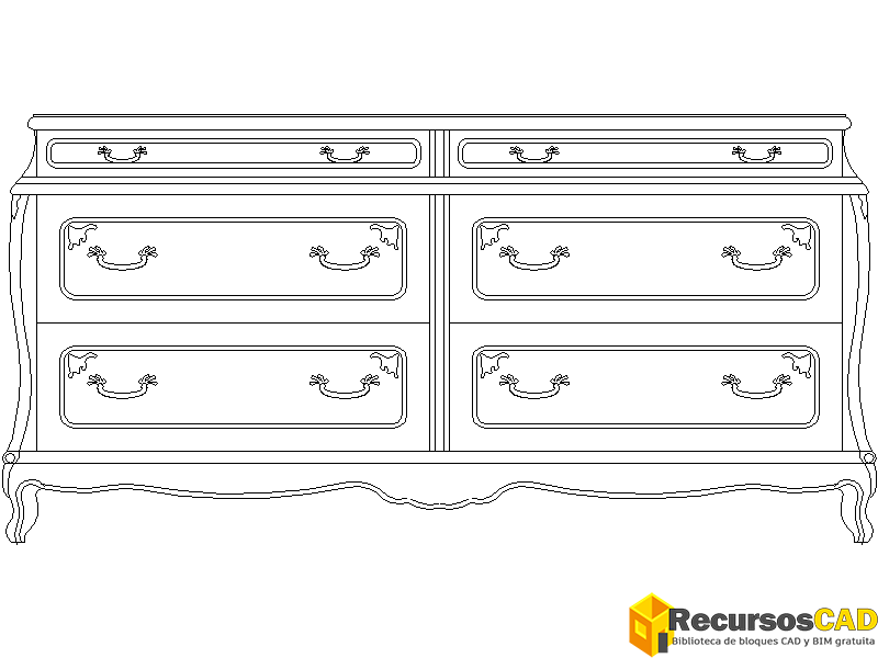 Cómoda Clásica de Seis Cajones