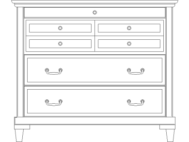 Cómoda Clásica de Madera con Múltiples Cajones