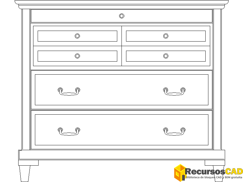 Cómoda Clásica de Madera con Múltiples Cajones