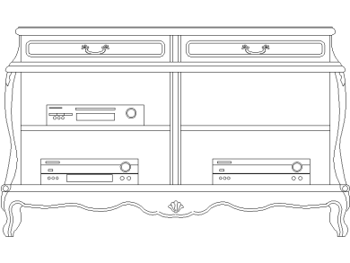 Mueble de TV Clásico con Estantes