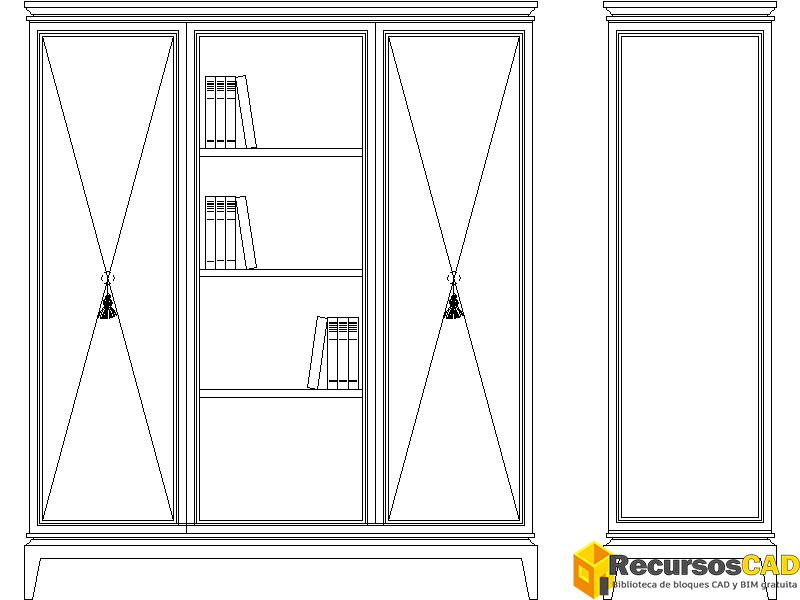 Armario Clásico con Puertas y Estanterías