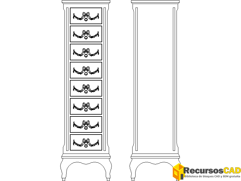 Chiffonier Clásico con Cajones Decorativos