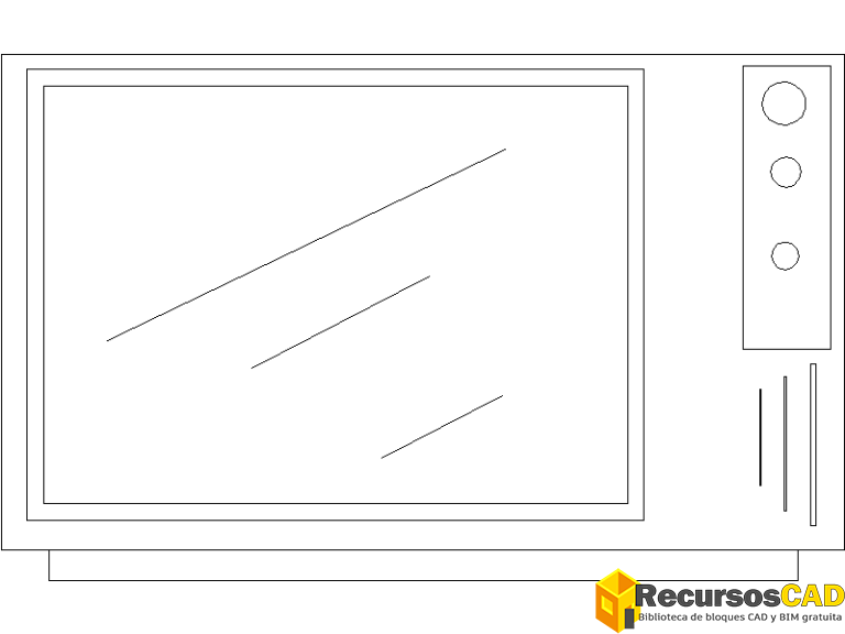 Bloque DWG de microondas DWG AutoCAD - RecursosCAD