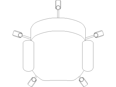 Silla giratoria de oficina vista superior o en planta